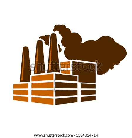 Factory smoke icon - air pollution concept, chemicals plant