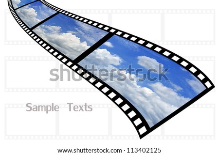 cloud and sky background on film strip