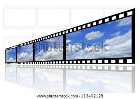 cloud and sky background on film strip