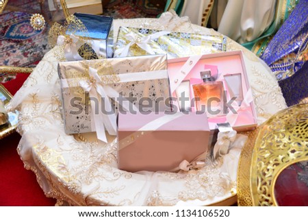Moroccan Tyafer gift containers for wedding ceremony 