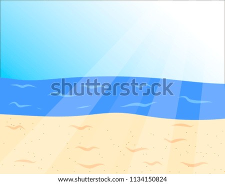 Summer background. Blue sea in the rays of sunlight