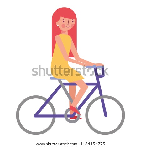 woman athlete in bicycle