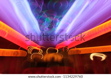 
Multicolored abstract background of motion in the depth of space long exposure shot