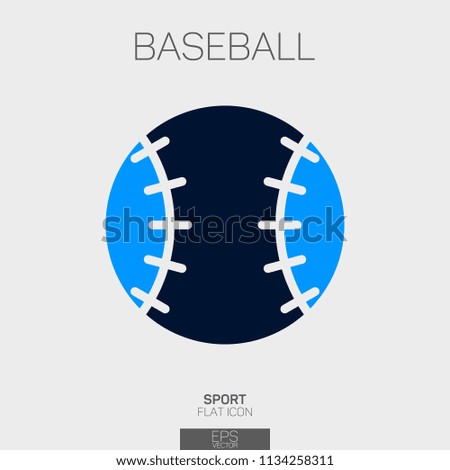 Baseball ball flat icon two color