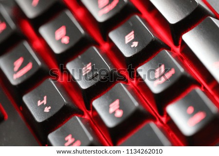 Colourful Illuminated Keyboard Numeric Pad Red