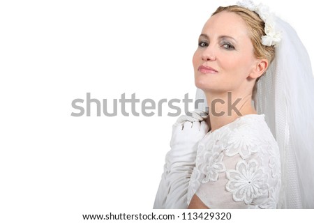 woman in bride costume