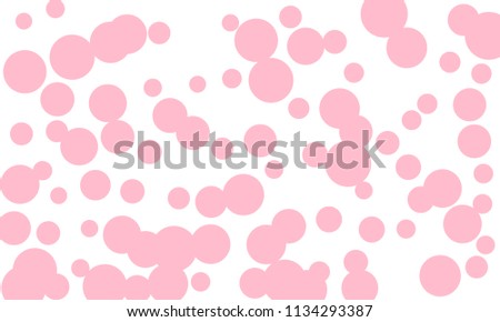 Many Stylish, Modern Classy and Good Looking Light Pink Bubbles of Different Size on White Background