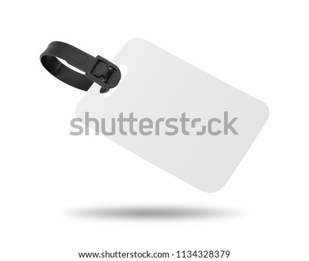 Blank luggage tag isolated on white background. Hanging tag or label for design. ( Clipping path )