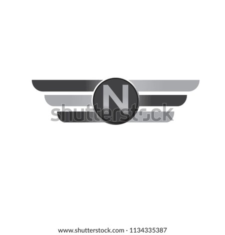 Letter N logo. Alphabet logotype vector design