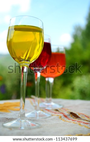 colorful wine glasses