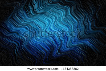 Dark BLUE vector pattern with bent ribbons. Colorful illustration in abstract marble style with gradient. Marble design for your web site.
