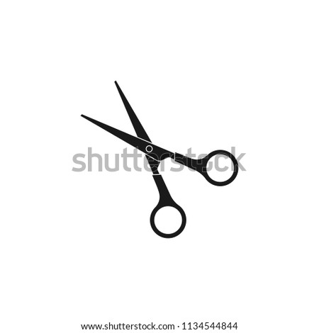 Scissors icon vector illustration. Cut concept with open scissors