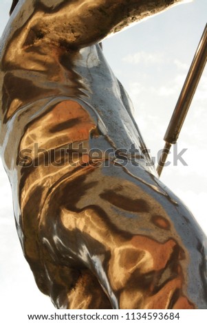 close up of a polished steel structure England UK