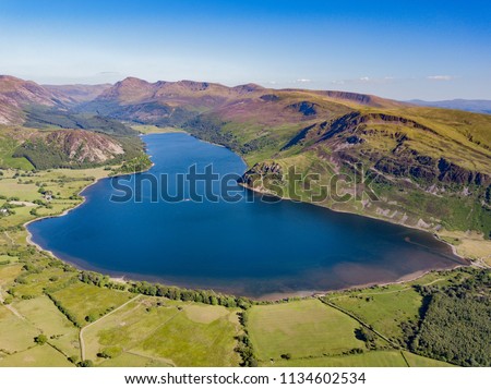 A landscape of Ennerdale Water located in the Lake District, Cumbria, UK