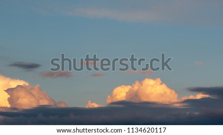 sunset clouds with sun