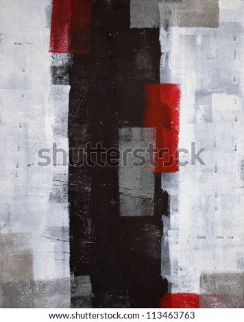 Red and Grey Abstract Art Painting Royalty-Free Stock Photo #113463763