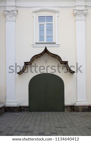 Photo of antique vintage old style forged decorated door