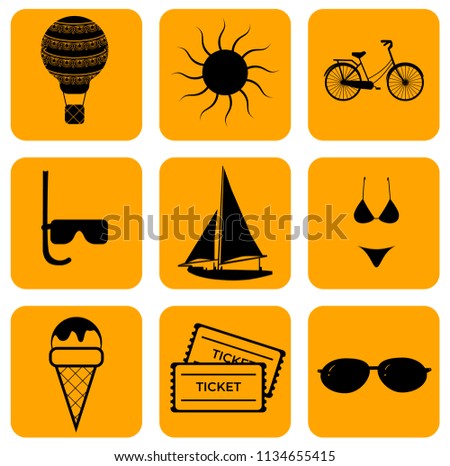 vector summer set of icons