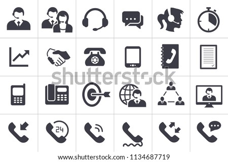 24 Call Center Icons Royalty-Free Stock Photo #1134687719