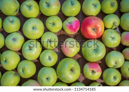 ripe delicious apples on wooden table