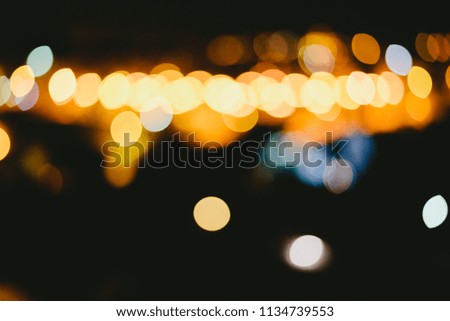 bokeh light defocused blurred background, colorful night lights with black background