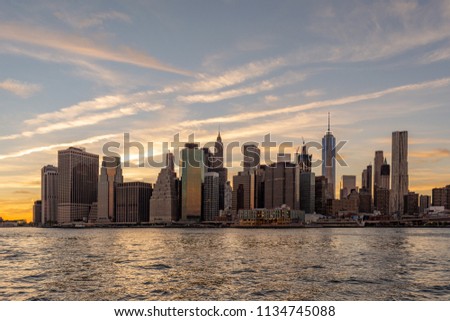 New York City skyline, US.