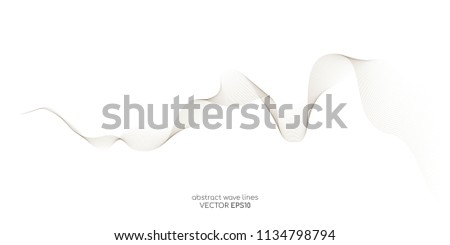 Vector abstract white background with transparent wave lines isolated on white background