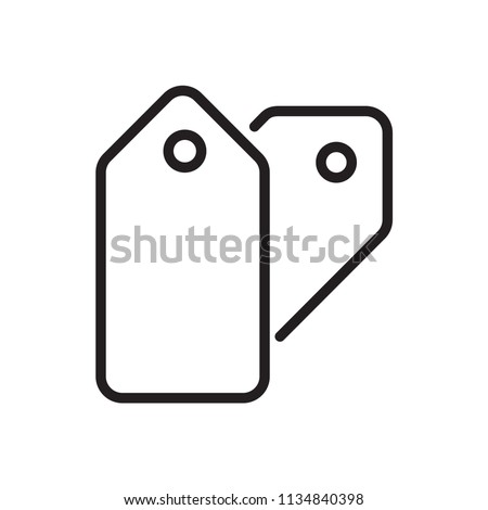 Tag price vector icon. Line vector. Isolate on white background.