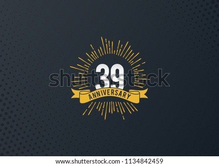 39 years anniversary celebration design with fireworks background