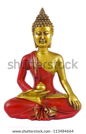 chinese buddha sculpture isolated over white background