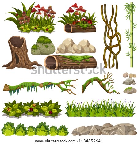 A set of nature elements illustration