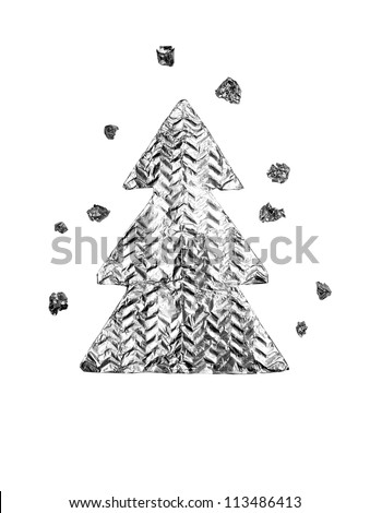 Christmas trees isolated on white