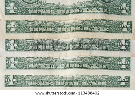 Edge of one dollar bill background