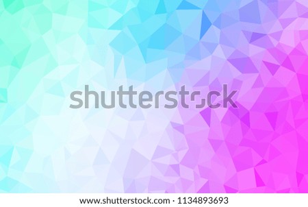 Light Pink, Blue vector abstract mosaic pattern. Glitter abstract illustration with an elegant triangles. Template for cell phone's backgrounds.