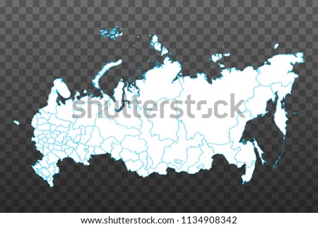 Map of Russia. Vector illustration on transparent background. Items are placed on separate layers and editable. Vector illustration eps 10.