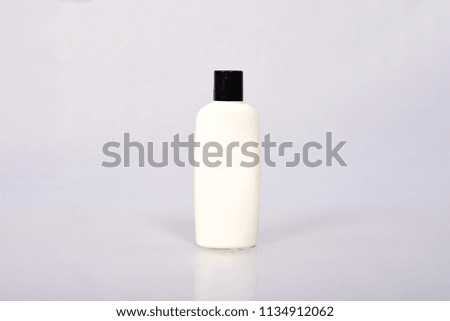 Plastic Blank White Bottle on white background