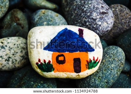 Stone painting - House