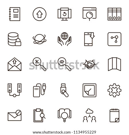 Data exchange icon set. Collection of high quality black outline logo for web site design and mobile apps. Vector illustration on a white background.