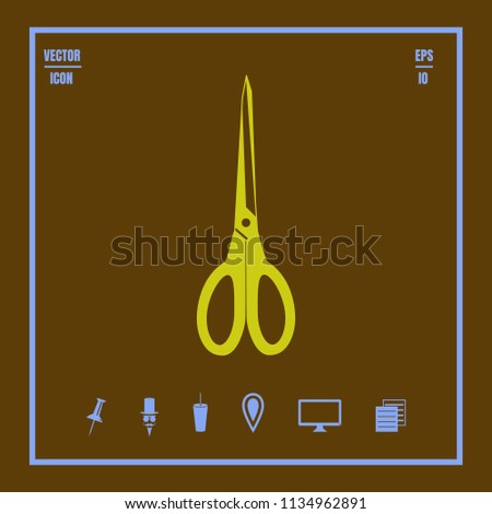 scissors vector icon .Flat design style