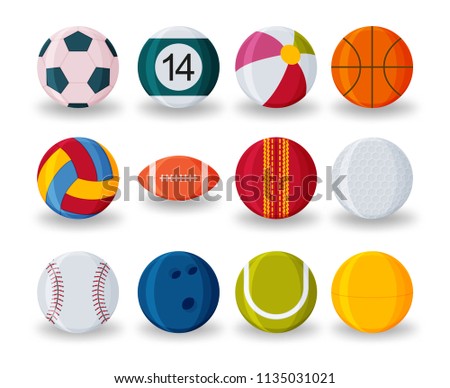 Realistic sport balls set isolated on white background. Vector illustration