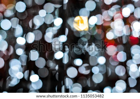 White Bokeh light background, Christmas light decoration with defocused