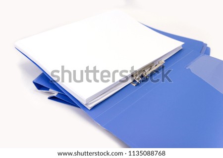 blue files folder. retention of contracts and paper. 