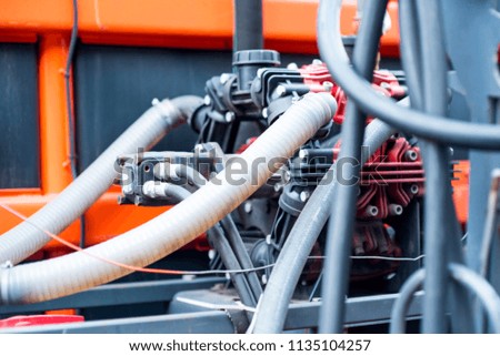 Heavy truck wih pipes