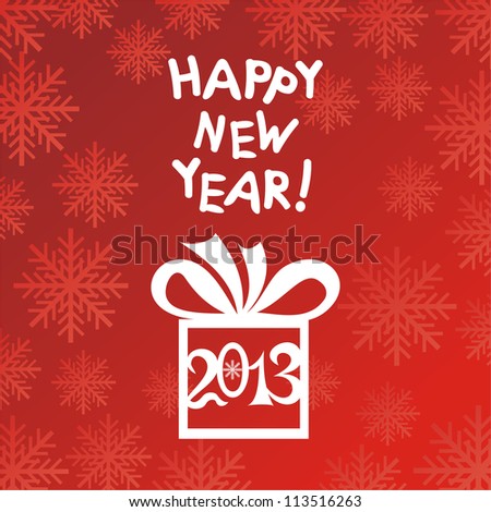 Vector illustration of new year background red and gold 2013