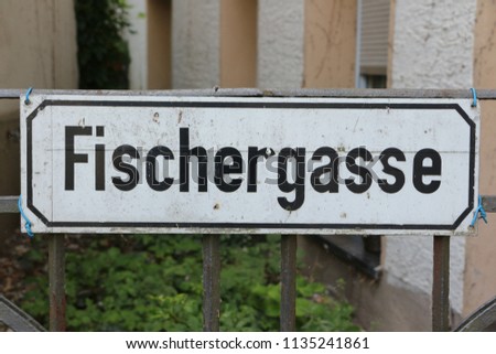 Road sign in the fishing district of Ulm