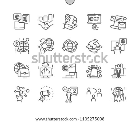 Global Business Well-crafted Pixel Perfect Vector Thin Line Icons 30 2x Grid for Web Graphics and Apps. Simple Minimal Pictogram
