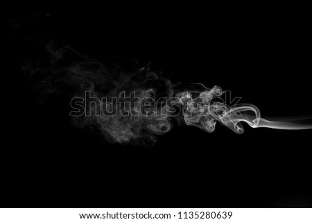 White smoke isolated on black background