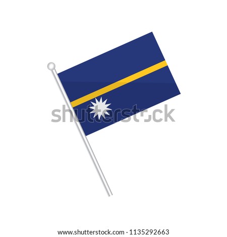Flag of Nauru. Flag of Oceania. isolated on a white background.