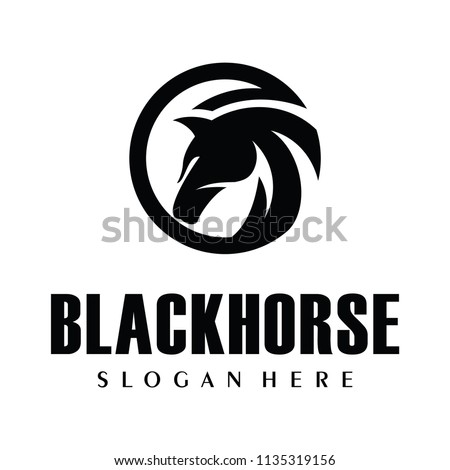 Black Horse, King Horse Logo Design Inspiration Vector Royalty-Free Stock Photo #1135319156