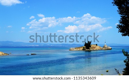 Beautiful view of Nea Potidea in Kassandra, Chalkidiki peninsula, Greece